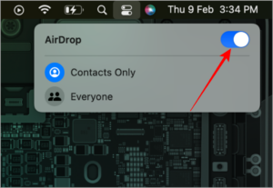 Click on the AirDrop toggle to turn it off