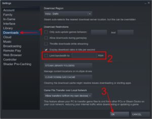 Disable Steam’s Bandwidth Limit