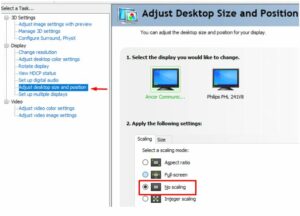 Adjust desktop size and position, which is located under Display.