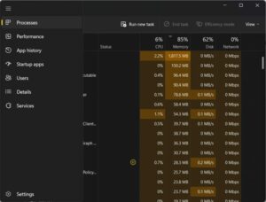 Press Win+Esc to open the Task Manager