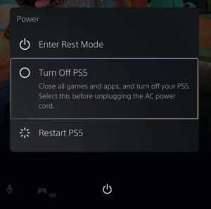click on the Restart PS5 