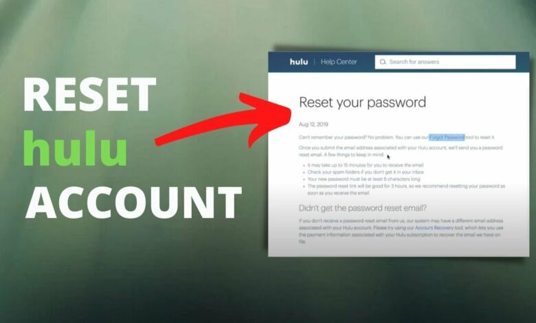 forgot hulu password