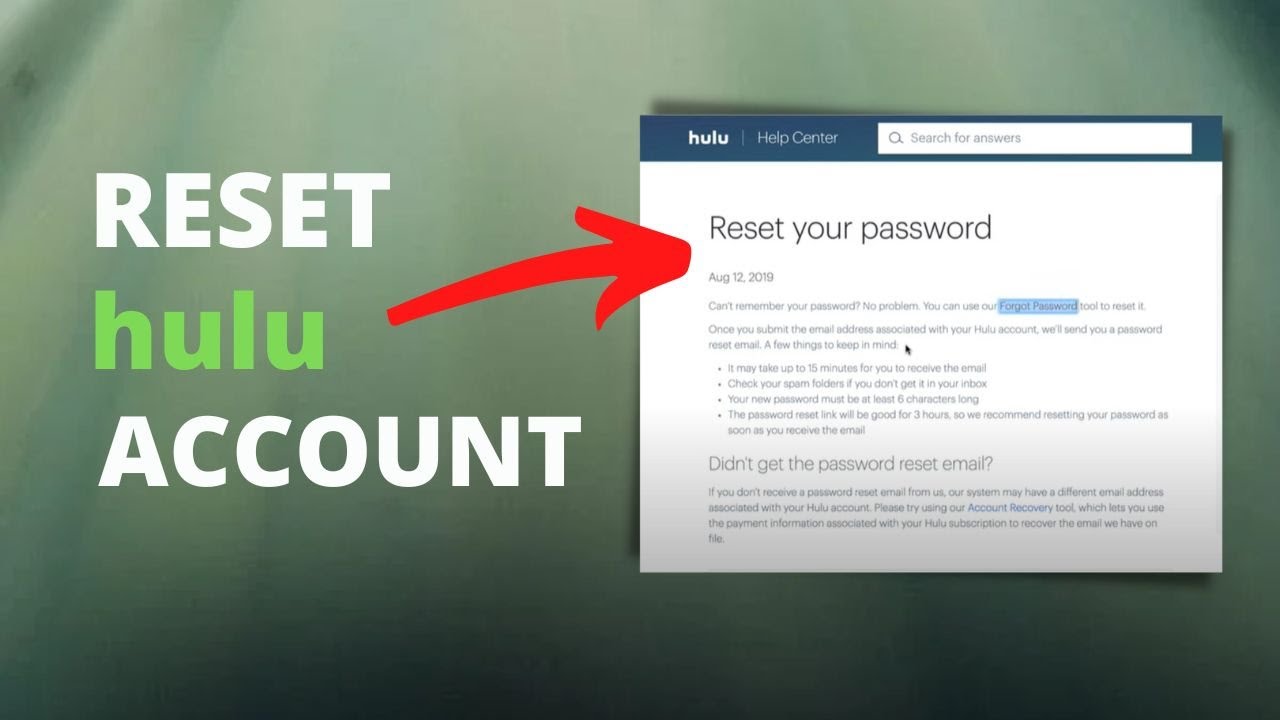 forgot hulu password