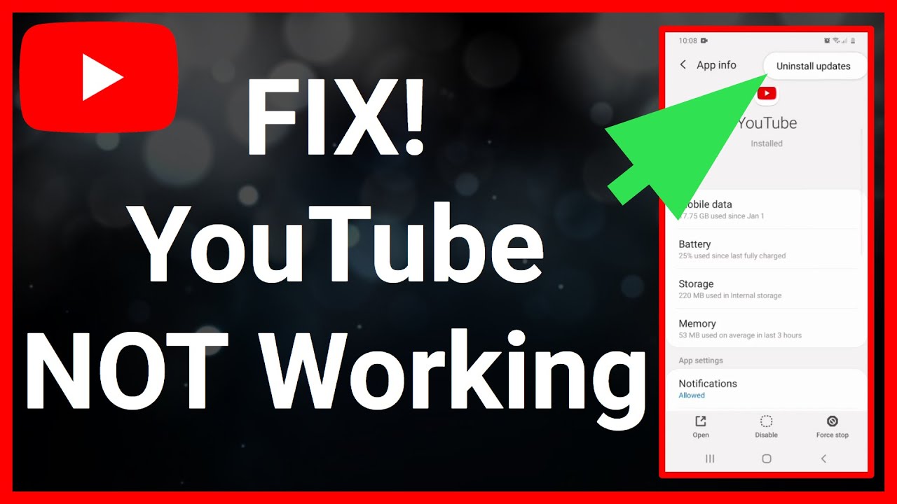 how to fix youtube app not working