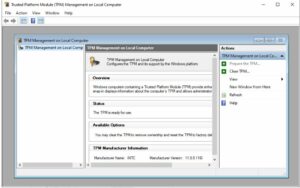 tpm.msc would return a working TPM