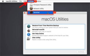  In macOS Utilities window,